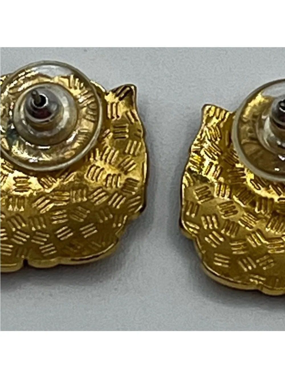Vintage Chinese cloisonné enamel gold tone pierced earrings flower butterfly
